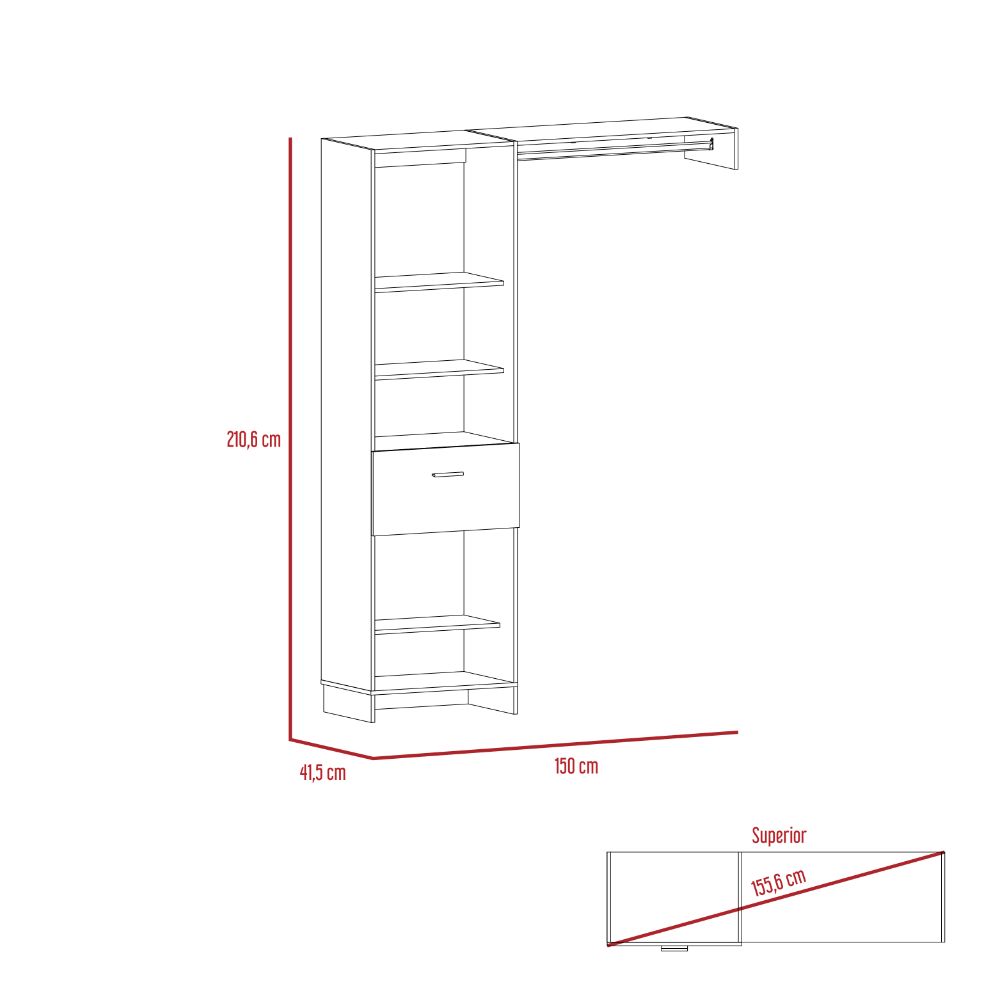 Closet Manchester Color Blanco Para Dormitorio