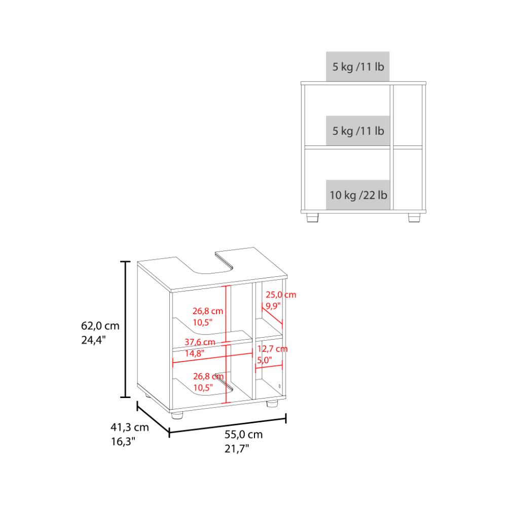 Mueble Para Lavamanos Pascuale Una Puerta, Wengue Y Fresno (vista 9)
