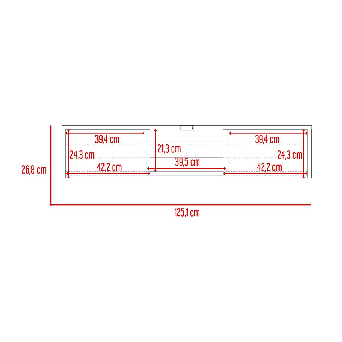 Mesa Para Tv Flotante Gleid, Macadamia, con Dos Puertas Abatibles (vista 16)