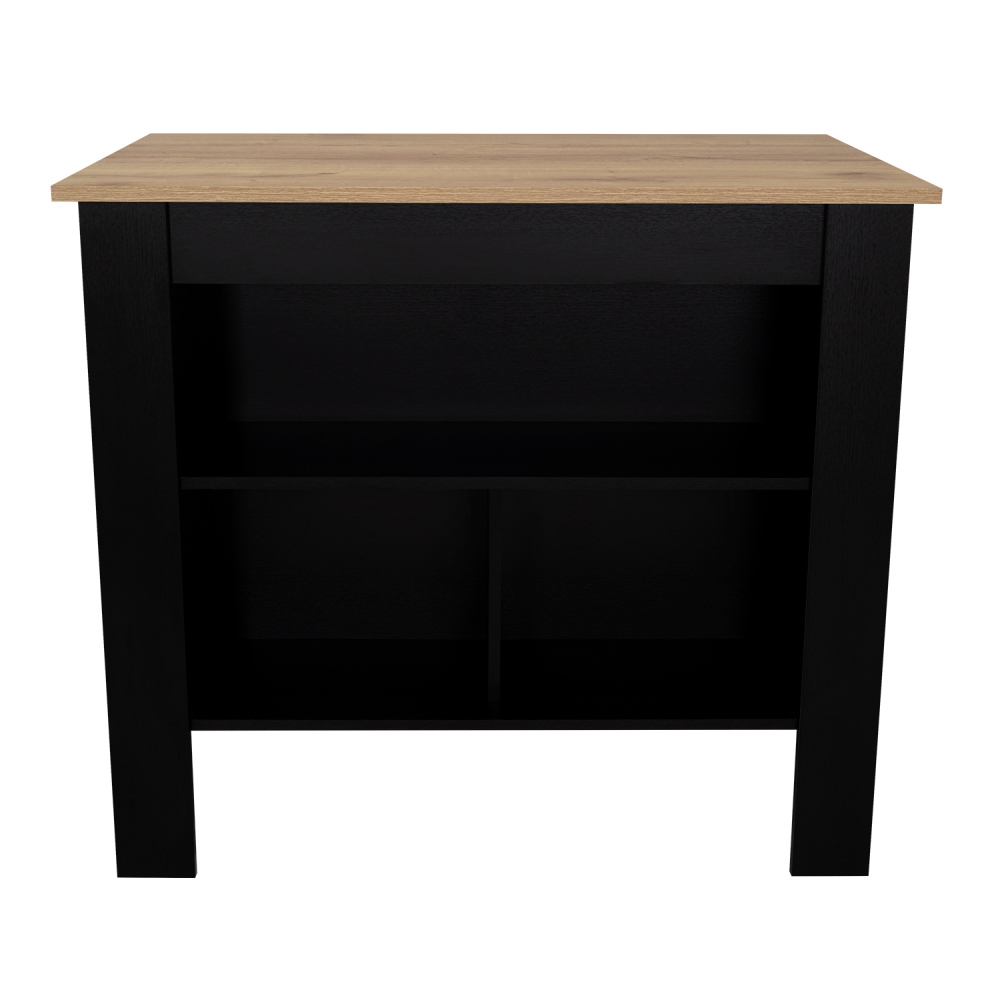Mesa De Cocina Cala, Wengue y Duna, con entrepaños para colocar objetos de cocina (vista 6)