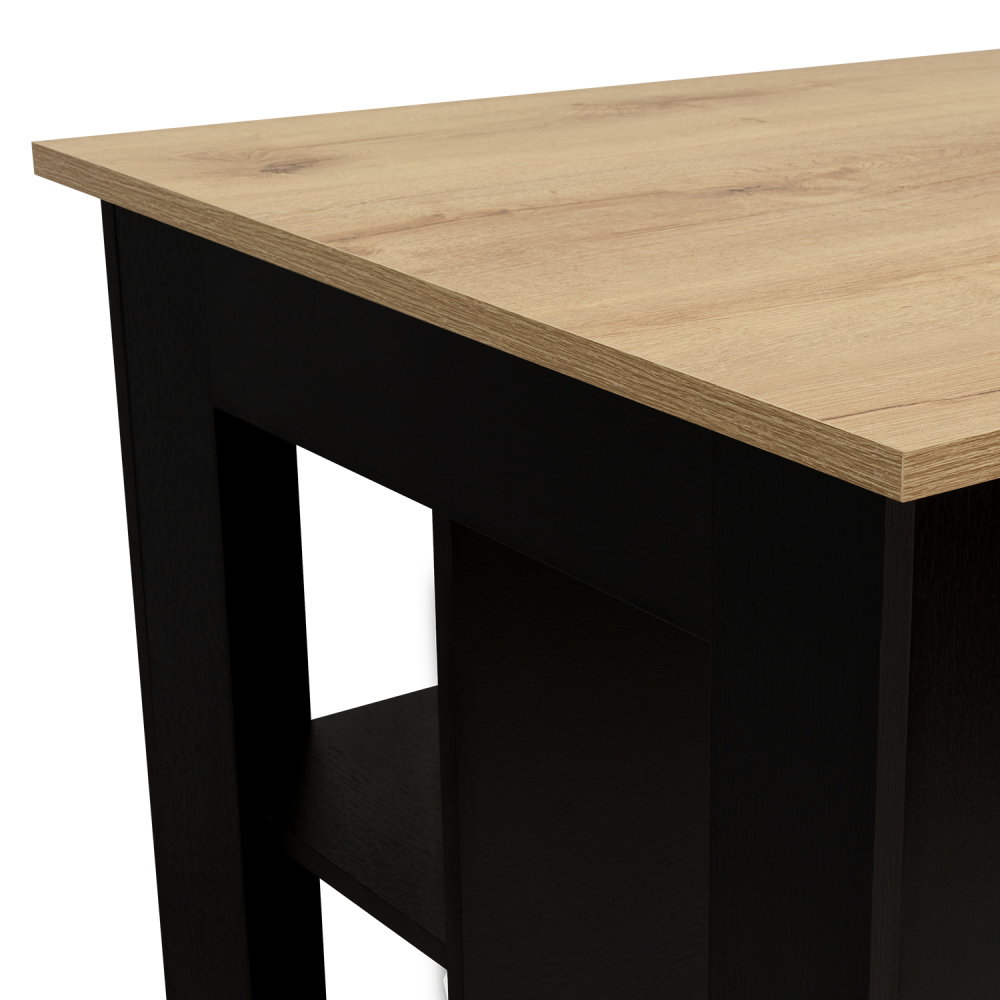 Mesa De Cocina Cala, Wengue y Duna, con entrepaños para colocar objetos de cocina (vista 5)