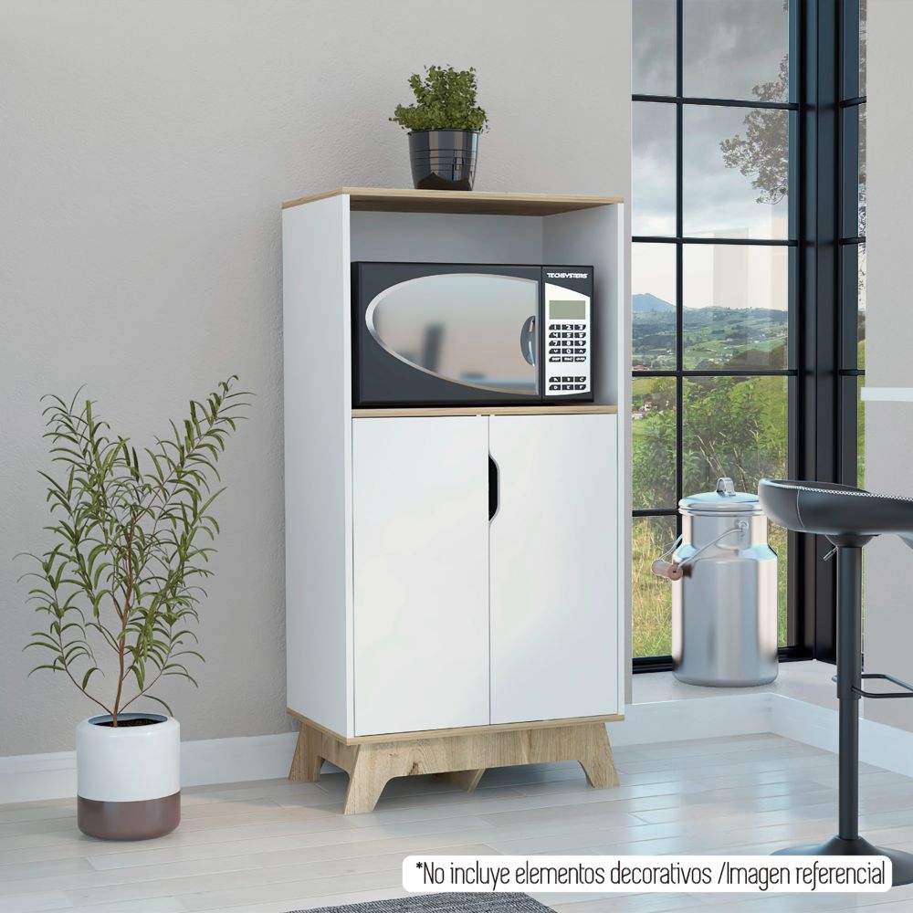 Mueble de Microondas Bajo BI Color Blanco Duna Para Cocina