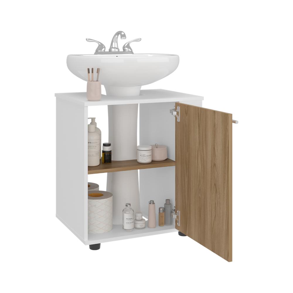 Mueble Para Lavamanos Phillips Una Puerta, Blanco Y Fresno (vista 4)