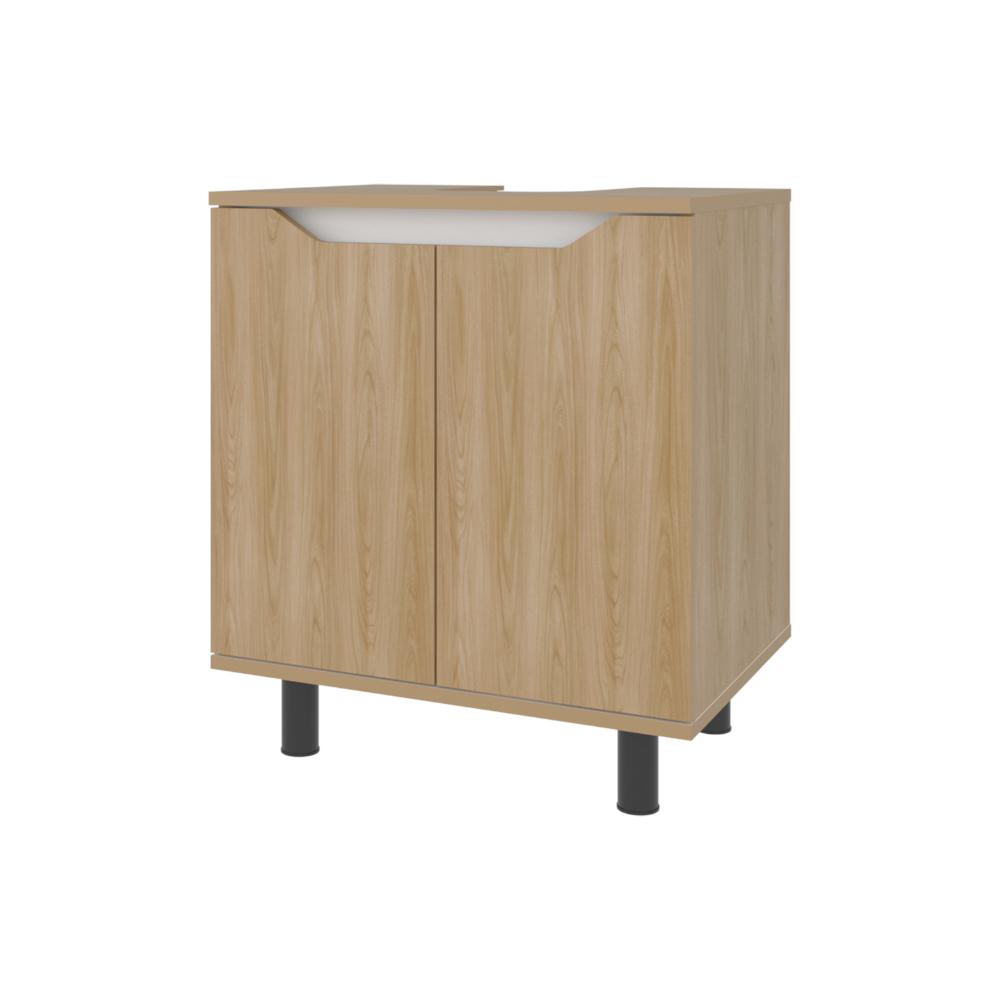Mueble Para Lavamanos Marlo Dos Puertas, Fresno Y Blanco (vista 5)