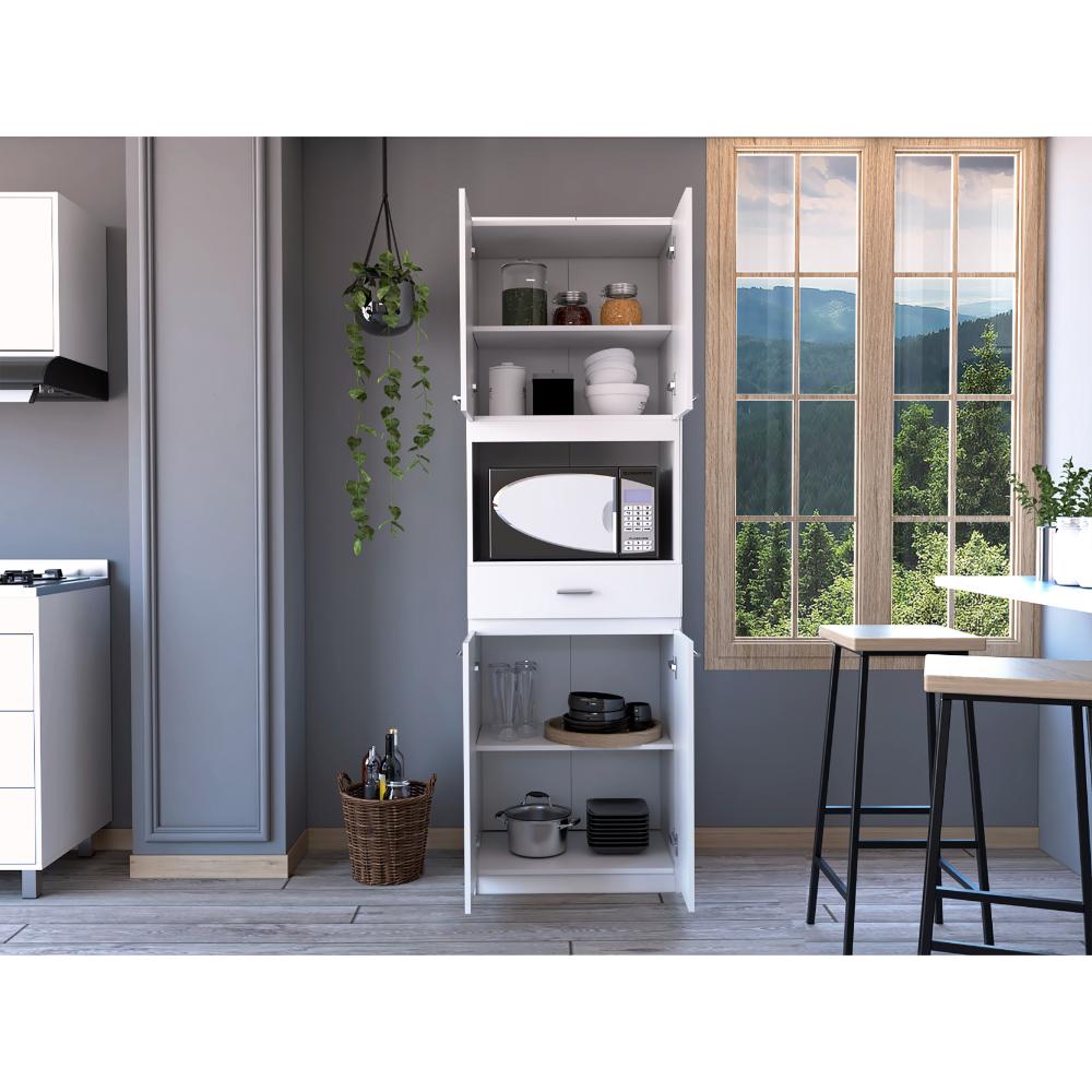 Módulo Microondas Ankara, Blanco, con Cuatro Puertas Abatibles y Amplio Espacio Para Almacenamiento (vista 6)