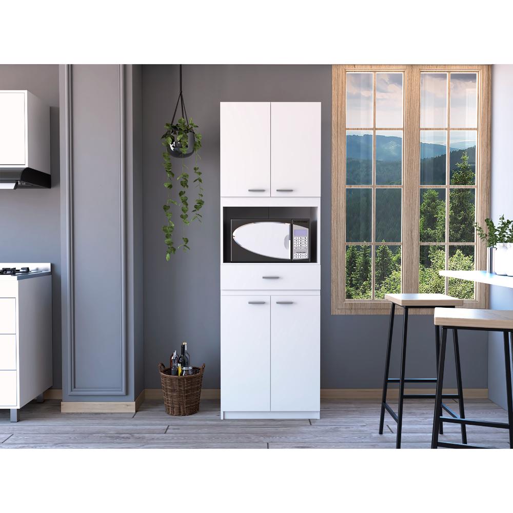 Módulo Microondas Ankara, Blanco, con Cuatro Puertas Abatibles y Amplio Espacio Para Almacenamiento (vista 5)