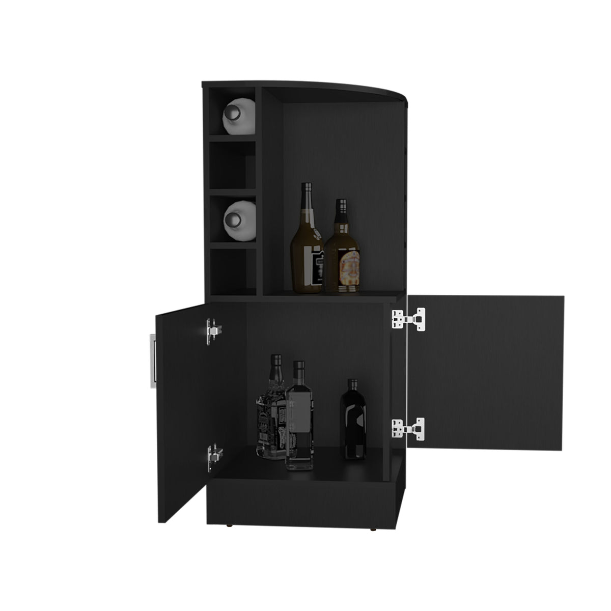 Bar Bajo Esquinero Jakes, Wengue, Con Espacio Para Organizar Botellas De Vino (vista 4)