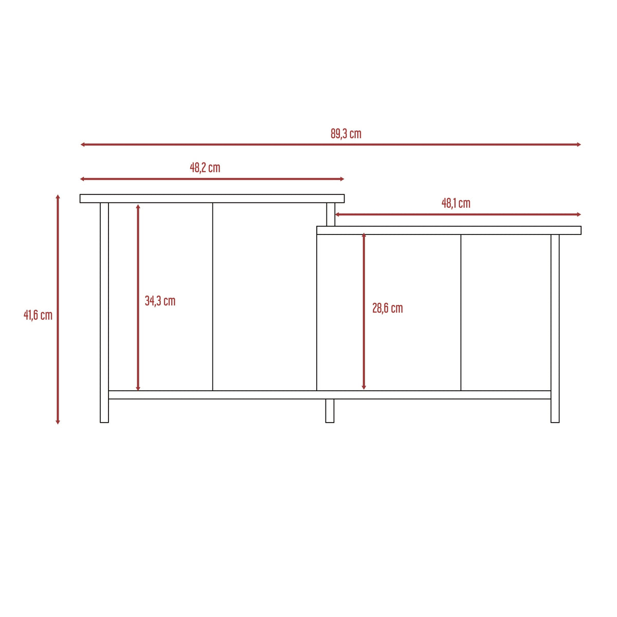 Mesa de Centro Wema Alto, Wengue, con Amplio Espacio Ideal Para Ubicar Decoraciones (vista 7)