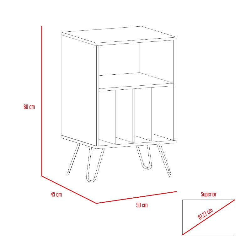 Mueble Funcional Vassel Color Miel y Plomo Para Sala De Estar