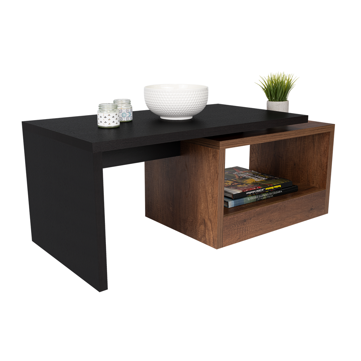 Mesa de Centro Wesley, Wengue y Cobre, con Amplio Espacio Ideal Para Ubicar Decoraciones (vista 5)