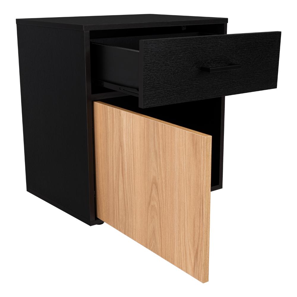 Mesa de Noche Grays, Wengue y Fresno Europeo, con una puerta y cajón (vista 8)