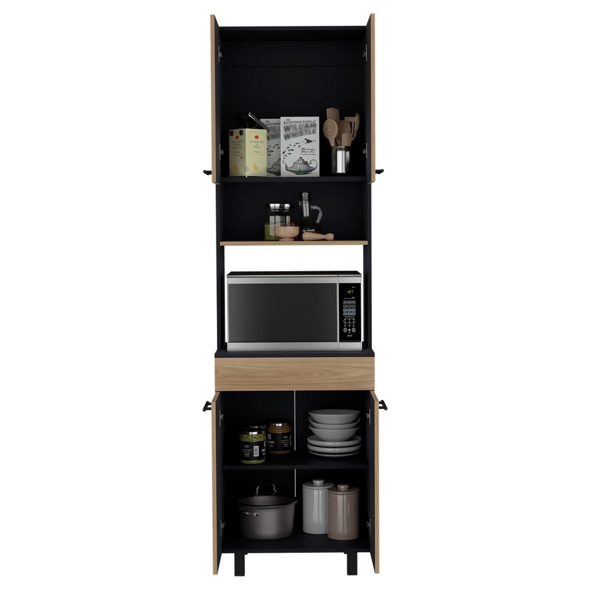 Mueble De Cocina Para Microondas Luna, Wengue Y Fresno (vista 4)