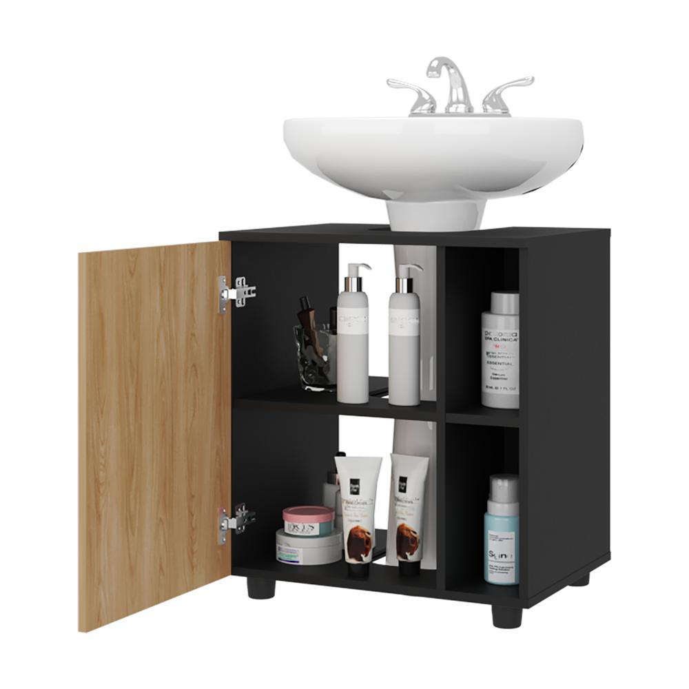 Mueble Para Lavamanos Pascuale Una Puerta, Wengue Y Fresno (vista 4)