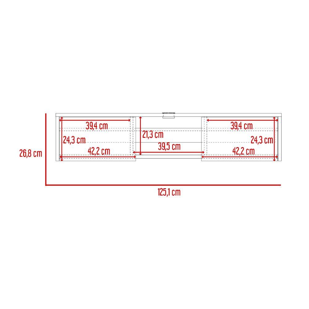 Mesa Para Tv Flotante Gleid, Wengue, con Dos Puertas Abatibles (vista 10)