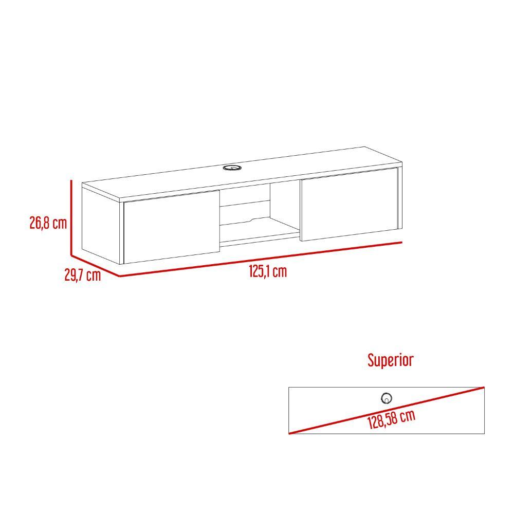 Mesa Para Tv Flotante Gleid, Wengue, con Dos Puertas Abatibles (vista 11)
