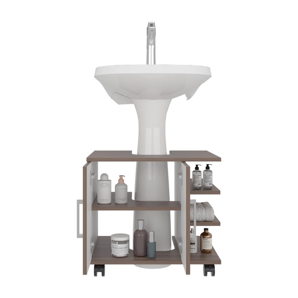 Optimizador Lavamanos Bath 300 Dos Puertas, Avellana y Blanco