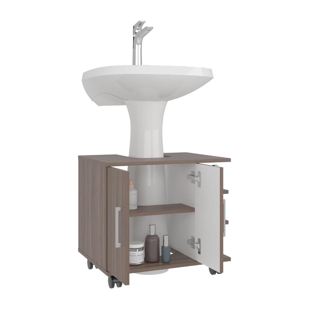 Optimizador Lavamanos Bath 300 Dos Puertas, Avellana y Blanco