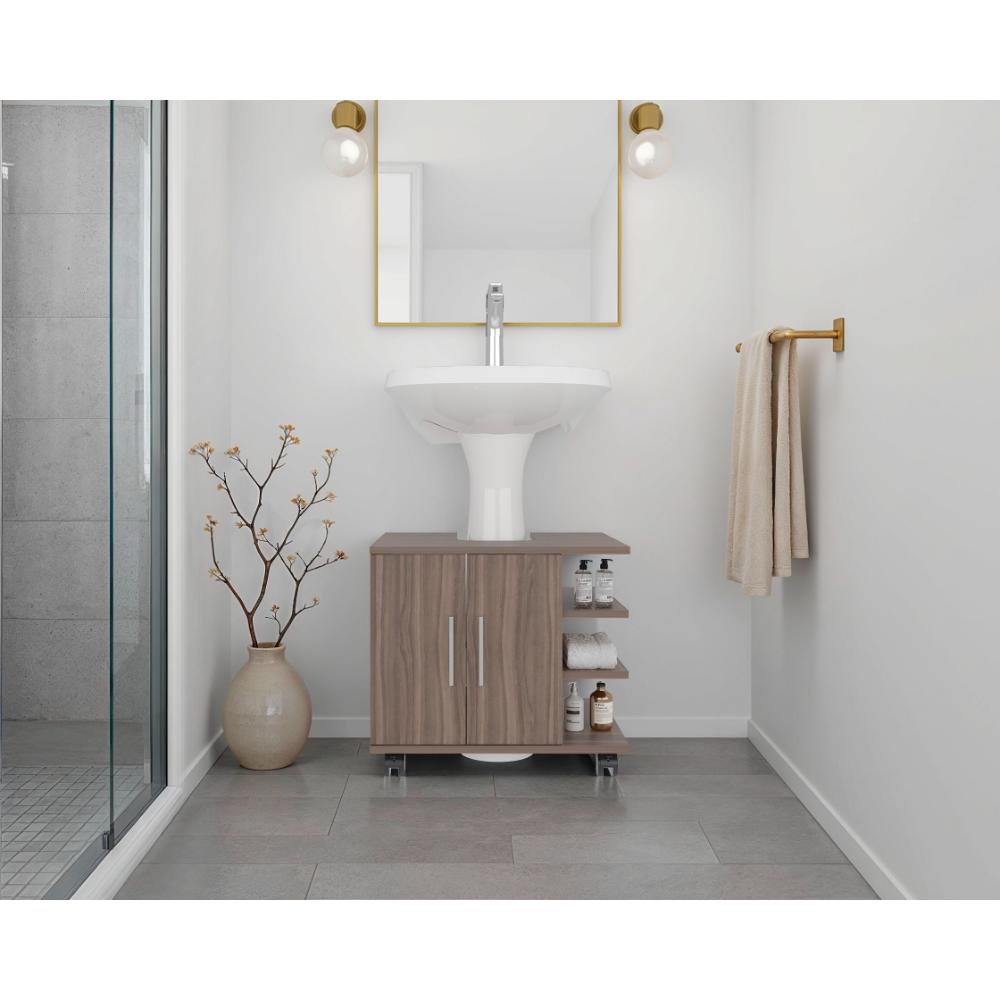 Optimizador Lavamanos Bath 300 Dos Puertas, Avellana y Blanco
