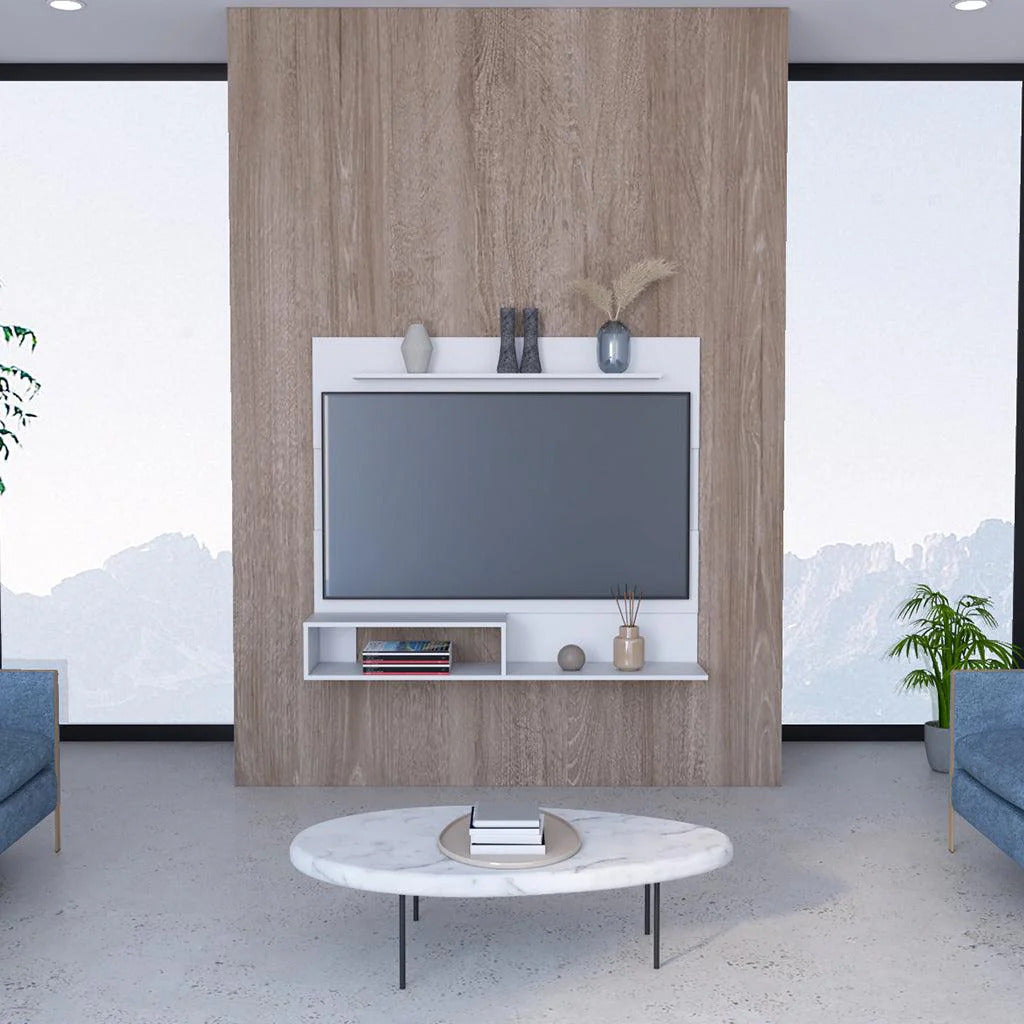 Panel de Tv Ascher, Blanco, con Espacio Para Televisor de Hasta 55 Pulgadas (vista 2)