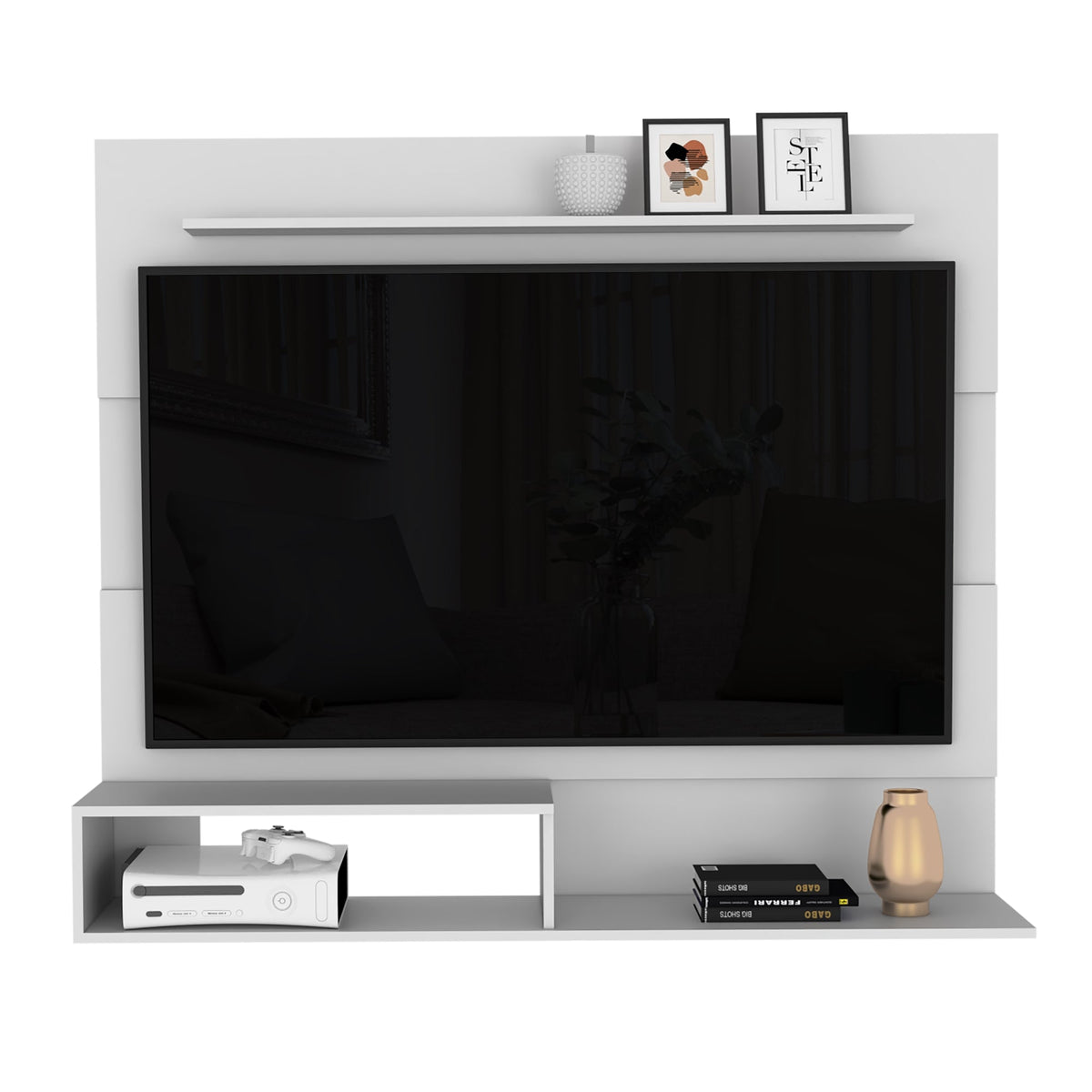 Panel de Tv Ascher, Blanco, con Espacio Para Televisor de Hasta 55 Pulgadas (vista 3)