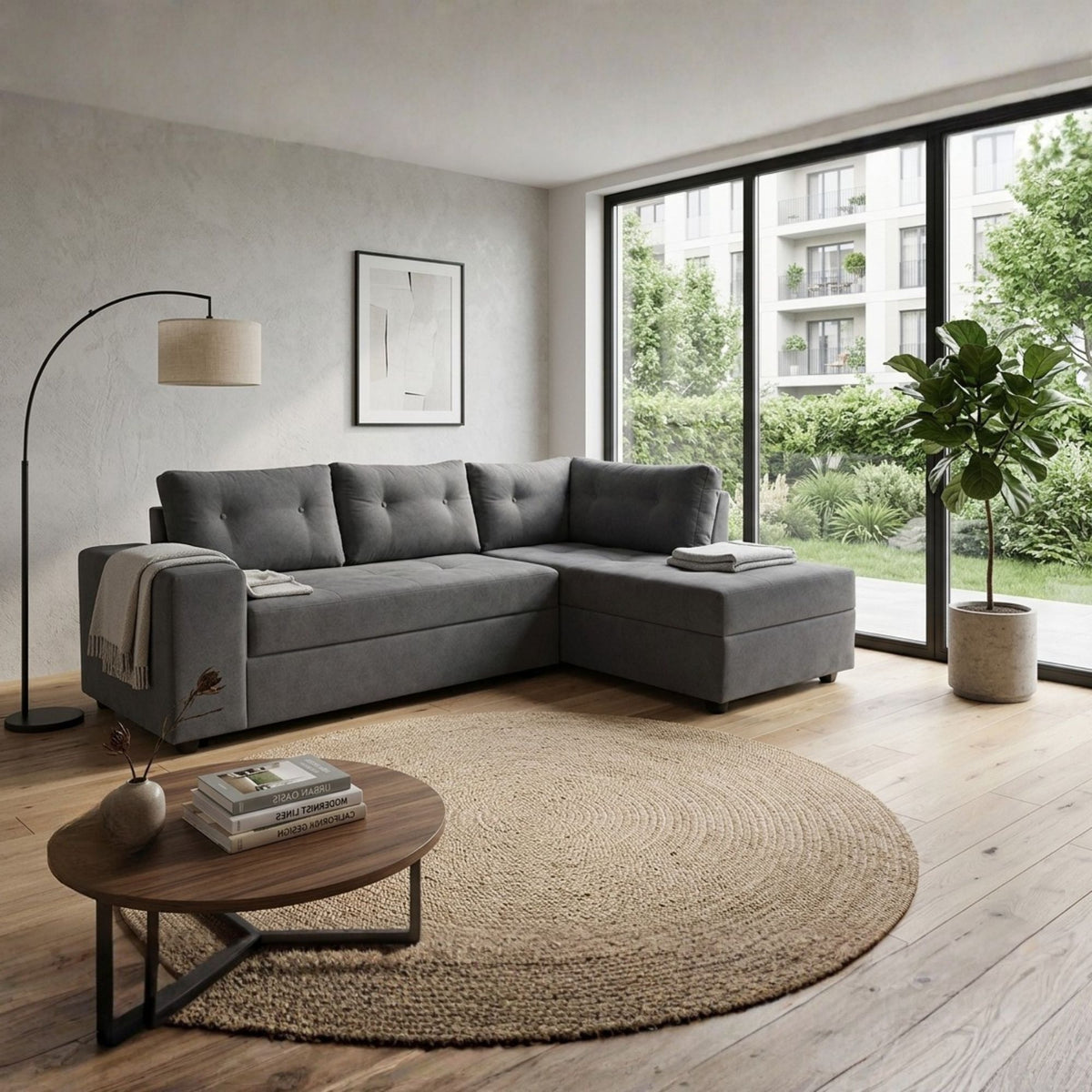 Sofa Seccional Praga Derecho Felpa