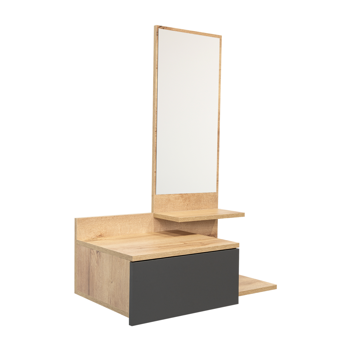 Mesa Flotante Recibidor Viena, Café Claro y Plata Oscuro, con un Cajón (vista 10)
