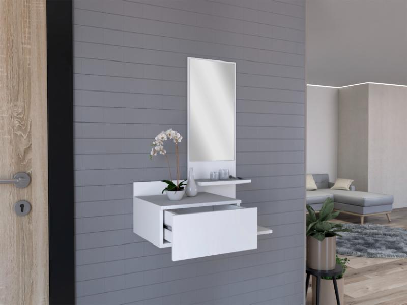 Mueble Recibidor Vienna, Recibidor Viena, Blanco, con un Cajón (vista 2)