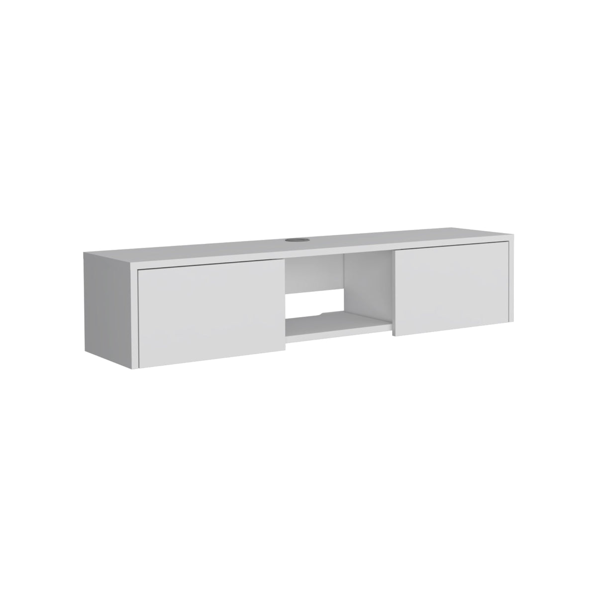 Rack Para Tv Flotante Gleid, Blanco, con Dos Puertas Abatibles