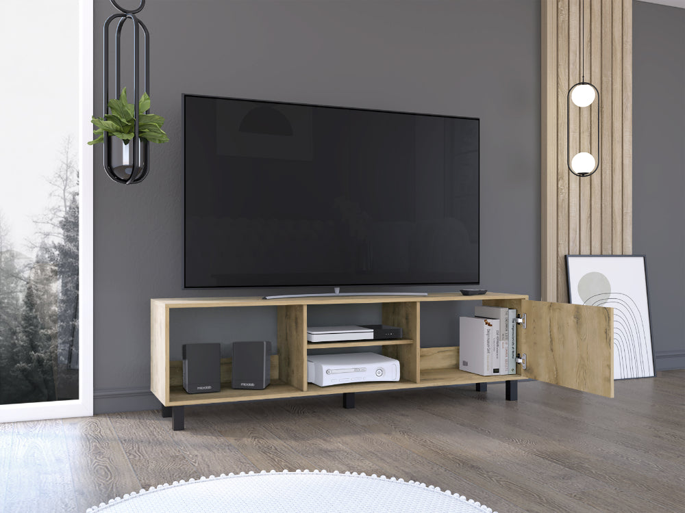 Rack Tv 65" Tunez Una Puerta, Color Macadamia (vista 2)
