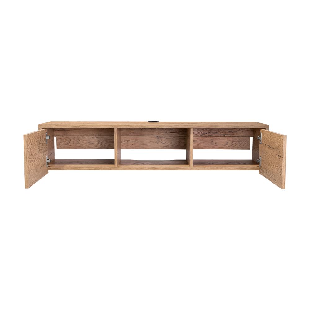 Mesa Para Tv Flotante Gleid, Macadamia, con Dos Puertas Abatibles (vista 12)