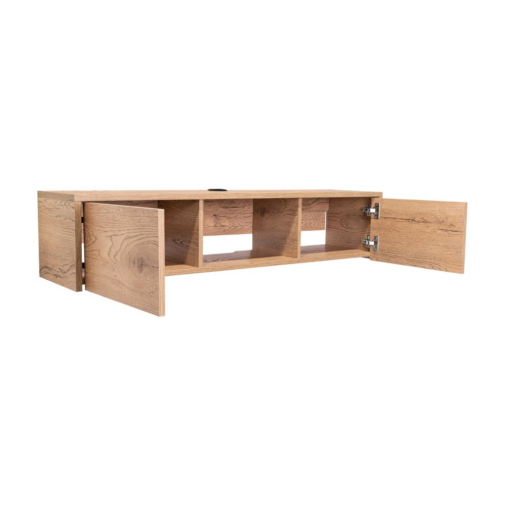 Mesa Para Tv Flotante Gleid, Macadamia, con Dos Puertas Abatibles (vista 14)