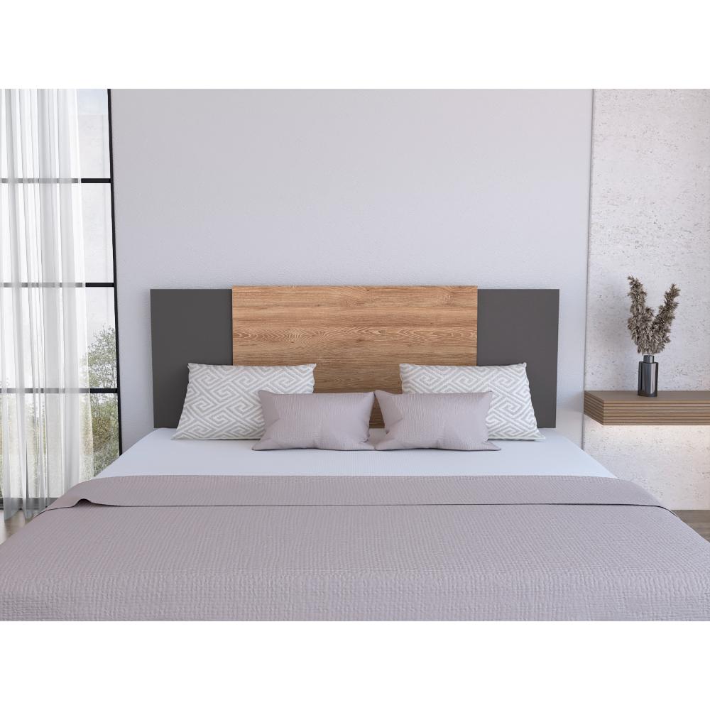 Respaldo De Cama Dos Plazas Neuss Graduable, Miel Y Plomo (vista 4)