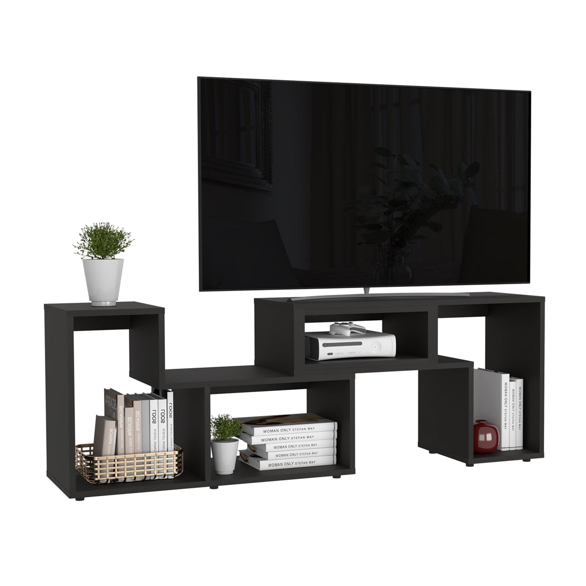 Mesa Para Tv Ascher, Wengue, con Espacio Para Televisor de 40 Pulgadas Hc