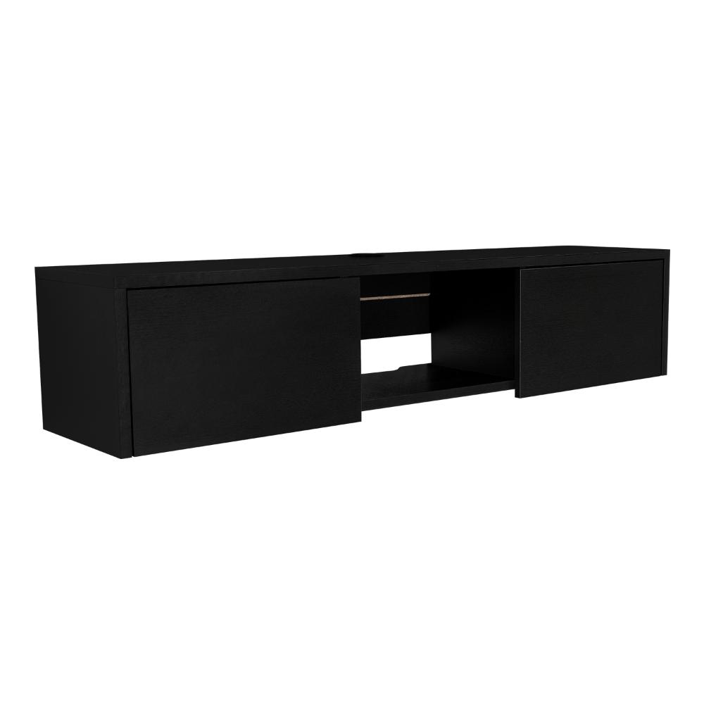 Mesa Para Tv Flotante Gleid, Wengue, con Dos Puertas Abatibles (vista 9)
