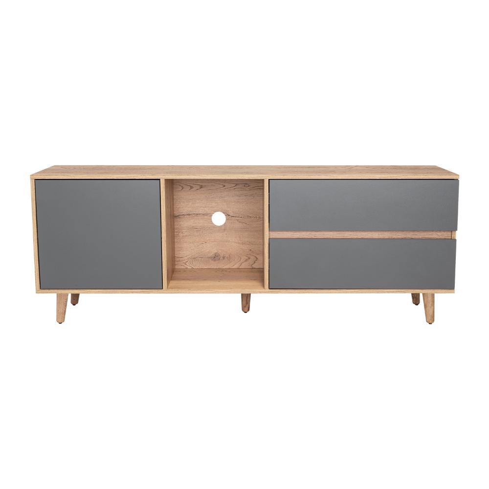 Mesa Para Tv Nashira, Macadamia y Plata Oscuro, con Espacio Para Televisor de Hasta 65 Pulgadas (vista 5)
