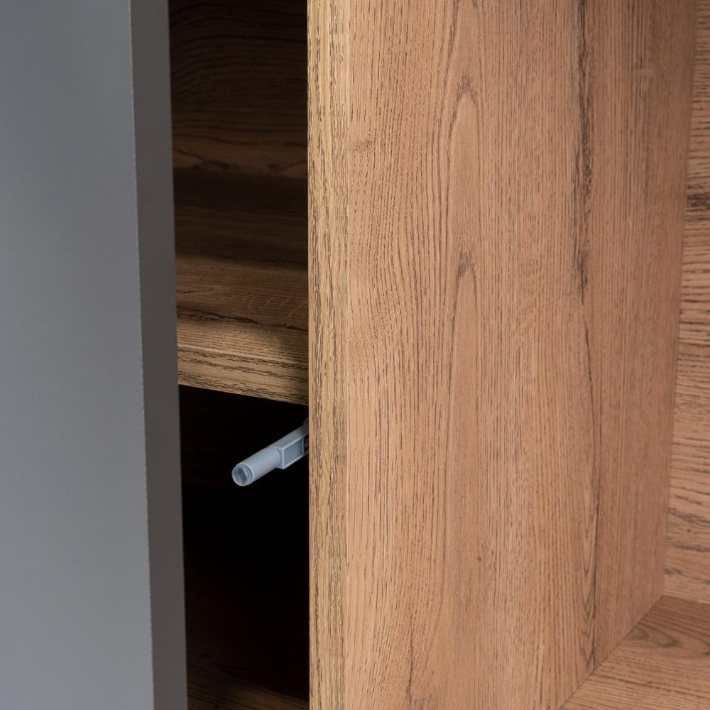Mesa Para Tv Nashira, Macadamia y Plata Oscuro, con Espacio Para Televisor de Hasta 65 Pulgadas (vista 11)