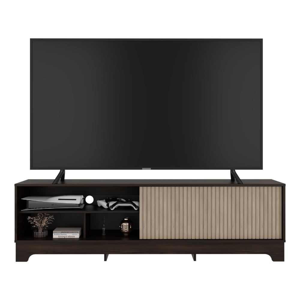 Mesa para TV Smith, Nogal Europeo y Roble Natural , con puerta corrediza (vista 2)