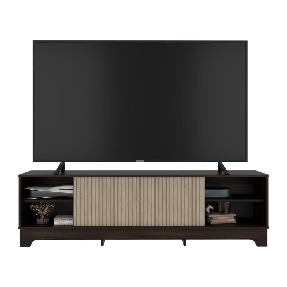 Mesa para TV Smith, Nogal Europeo y Roble Natural , con puerta corrediza (vista 3)