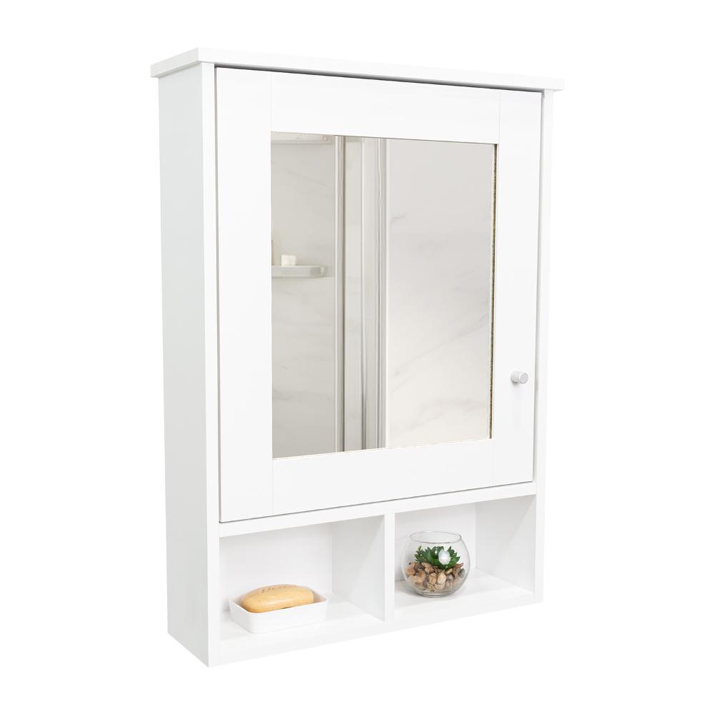 Gabinete de Viña, Blanco, con Puerta Espejo y Tres Entrepaños Para Ubicar Objetos (vista 3)