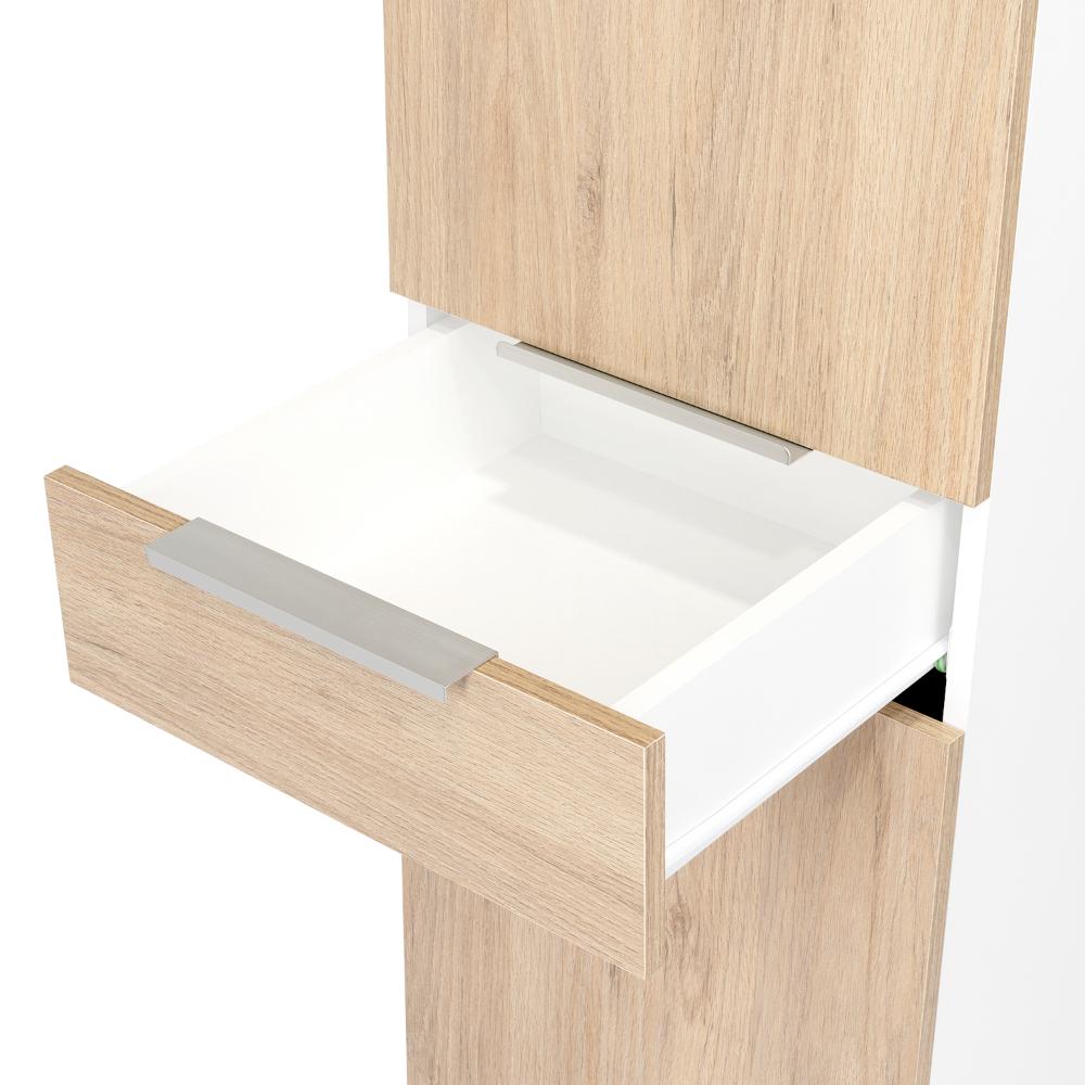Alacena Alacena De Cocina Melia, Blanco y Rovere, con Una Puerta Abatible con Almacenamiento Extra y Patas de Acero (vista 4)