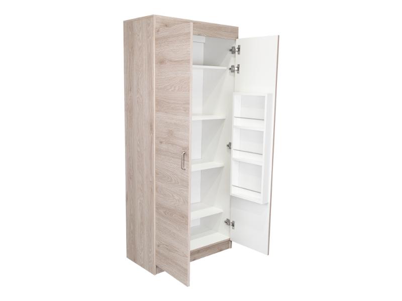 Despensa de Cocina Varese, Ceniza Y Blanco, Posee Un Estante Adicional En La Puerta y Cuatro Entrepaños (vista 7)