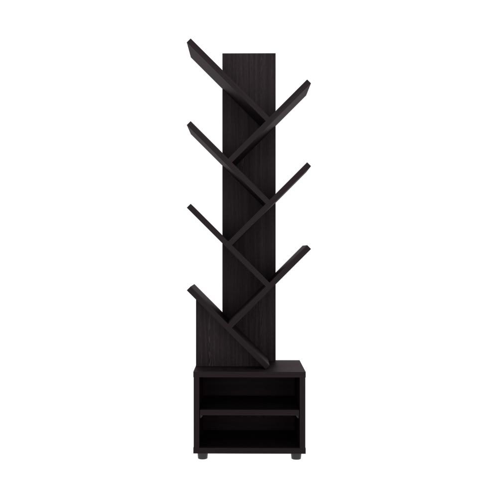 Librero Kingstree, Wengue, con multiples espacios para ubicar objetos decorativos (vista 4)