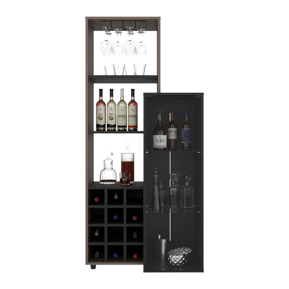Bar Ozzy Una Puerta De Vidrio Con Cava Para Doce Vinos Y Copero, Wengue / Milan (vista 3)