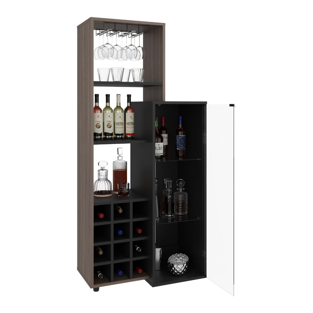 Bar Ozzy Una Puerta De Vidrio Con Cava Para Doce Vinos Y Copero, Wengue / Milan (vista 2)