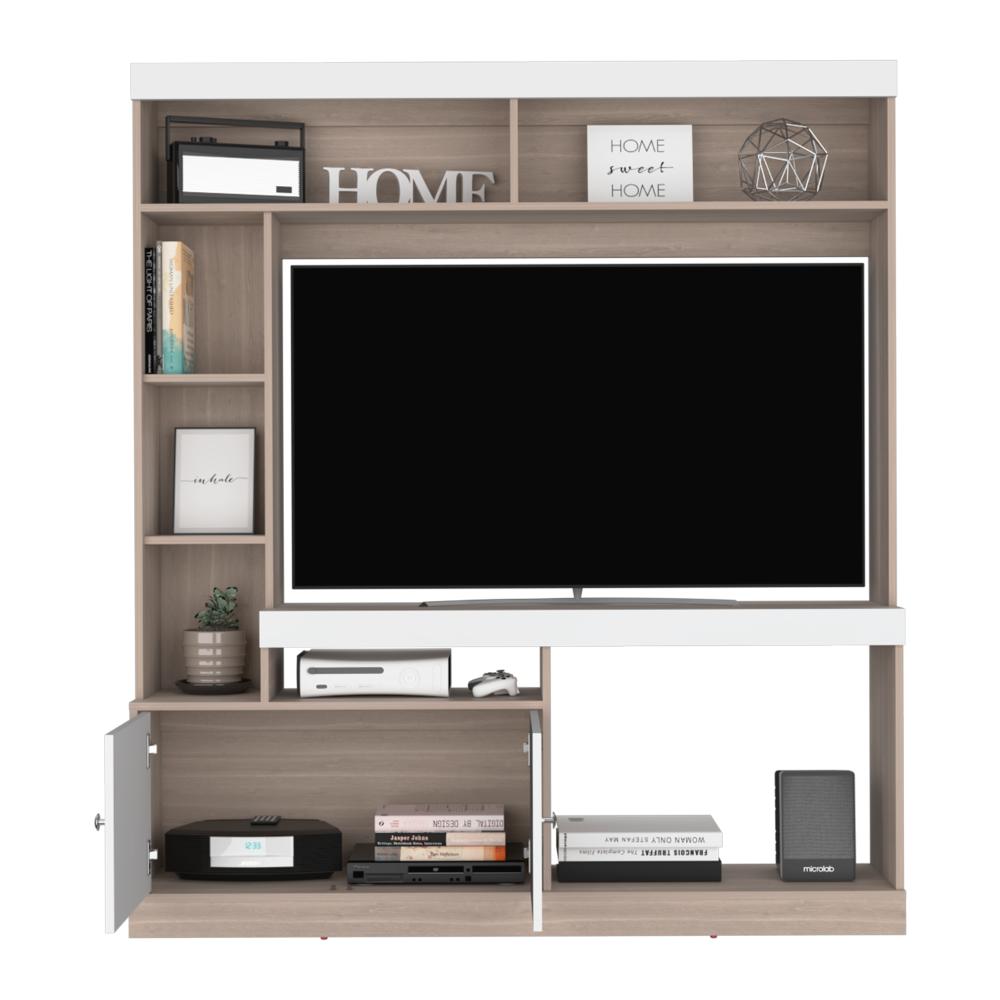 Estante Para Tv Dante, Bardolino y Blanco, con Espacio Para Televisor de 52 Pulgadas (vista 2)