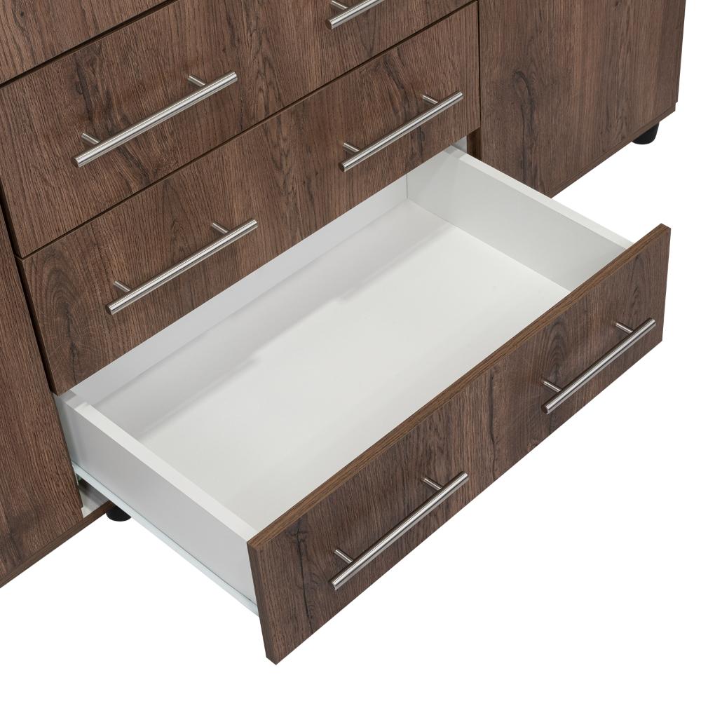 Closet Fontana, Nogal y Blanco, con Cuatro Puertas Abatibles y Tres Cajones Organizadores (vista 10)