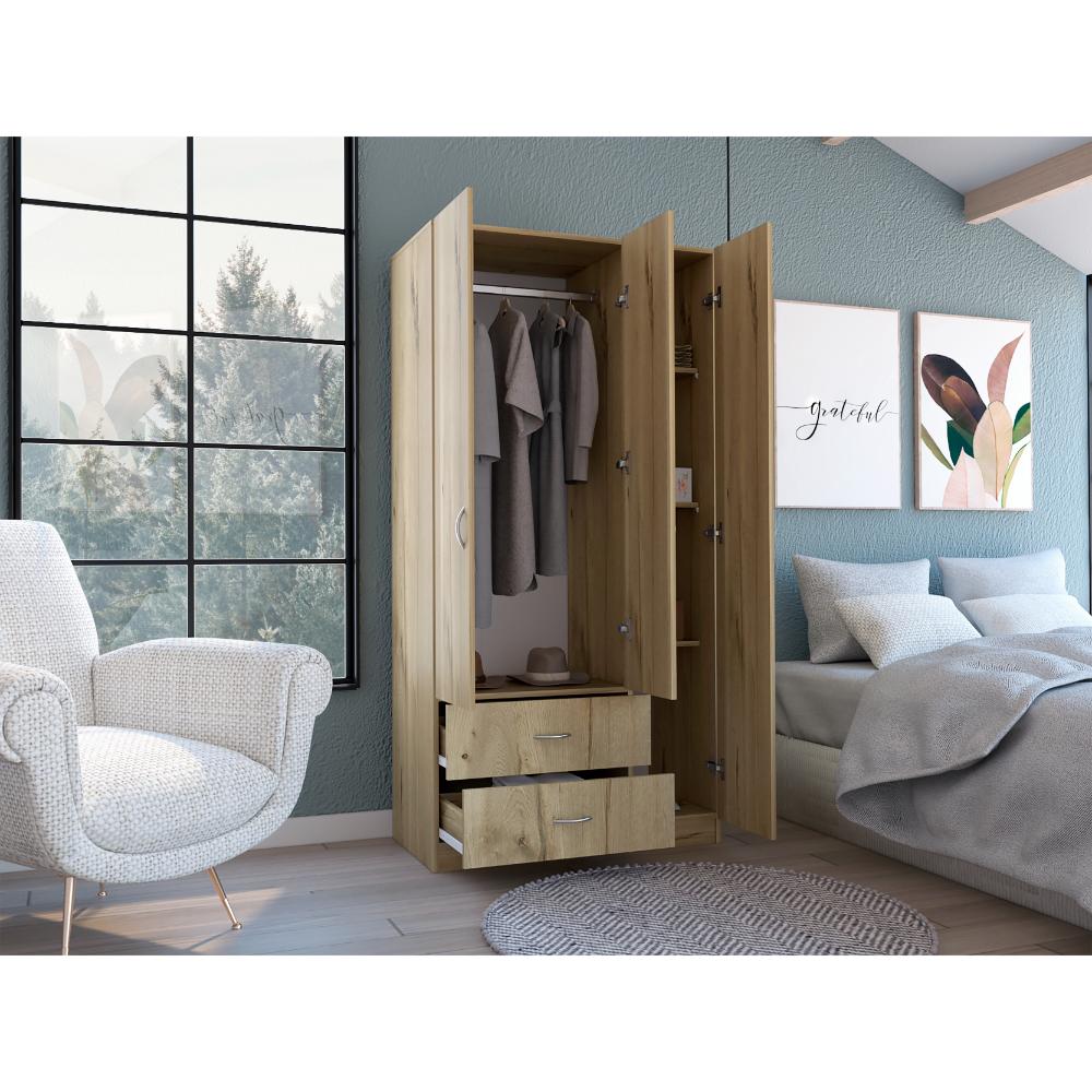 Closet América, Café Claro y Blanco, con Dos Cajones y Variedad de Entrepaños (vista 2)