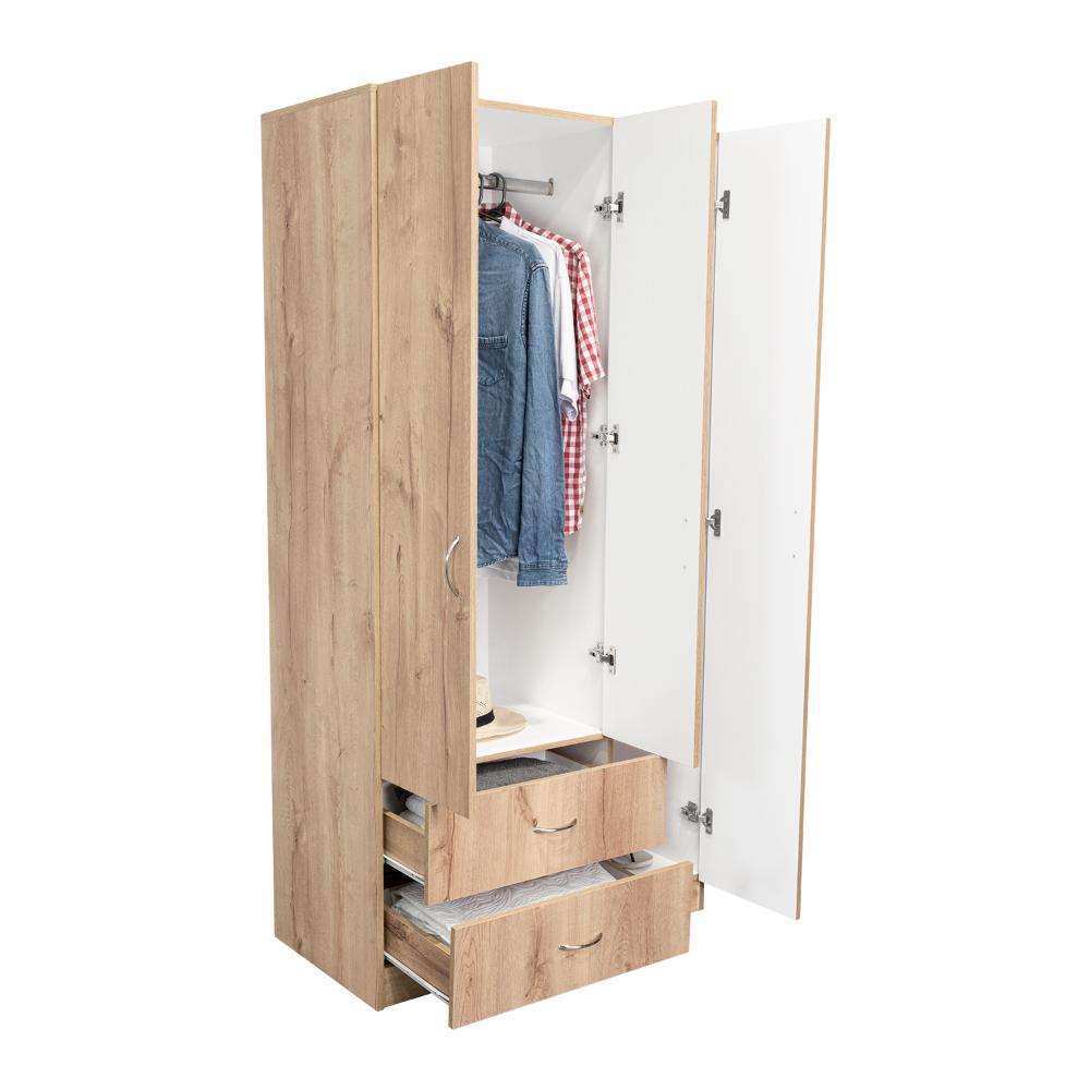 Closet América, Café Claro y Blanco, con Dos Cajones y Variedad de Entrepaños (vista 4)