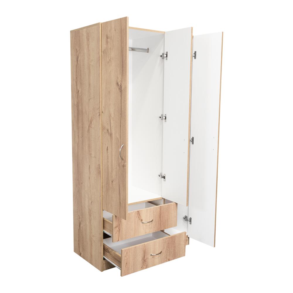 Closet América, Café Claro y Blanco, con Dos Cajones y Variedad de Entrepaños (vista 8)