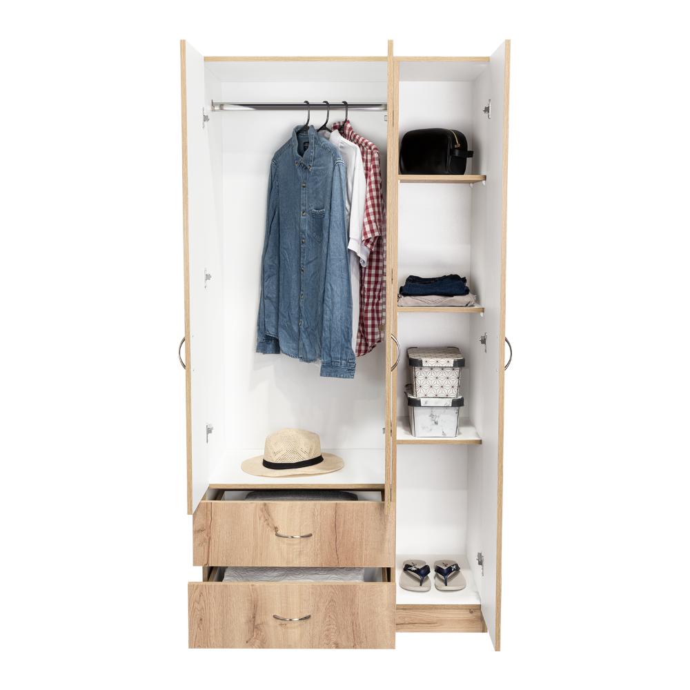 Closet América, Café Claro y Blanco, con Dos Cajones y Variedad de Entrepaños (vista 5)